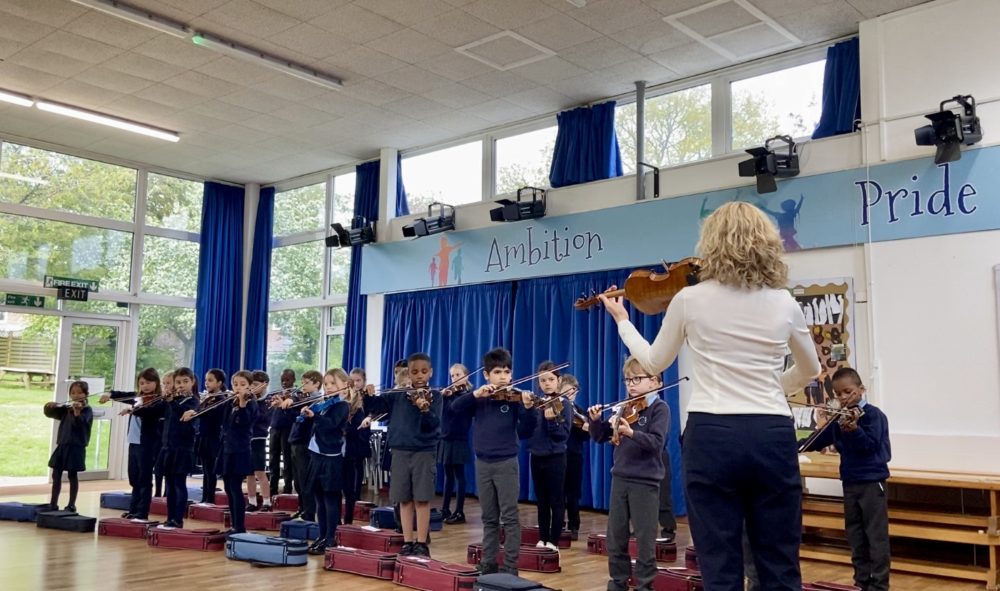 Children playing violin